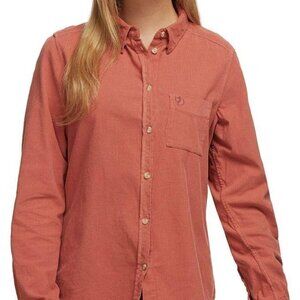 Fjallraven Cord Shirt Burnt Orange Ovik Comfort Fit Long Sleeve Large